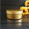 10/15/30/50/60/80/100/150/200g gold empty round aluminum box metal tin cans cosmetic cream DIY refillable jar tea Aluminum Pothigh qual Lxjv