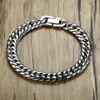 Link chain miami cubana link masculino pulseira em tom de prata aço inoxidável pesado braçadeira pulseira bileklik jóias masculinas 8-14mm 21-215e