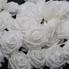 Cabeça de flor de rosa de espuma branca, rosa artificial para casa, guirlandas de flores decorativas para festa de casamento, decoração diy com 10 a 100 peças 1220k