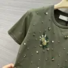 MIU WOMENS Tシャツ2024早春レディーストップデザイナー服女性高級ブランドロゴコットンTシャツデザイナー服女性