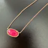 Designer Kendras Scotts Jewelry Elisa Series Instagram Style Simple and Fresh Rose Rhododendron Pink Azalea Colliers Collier pour femmes