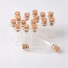 12*28*6 mm 14 ml kleine transparante glazen flessen met kurk mini lege flesjes potten 200 stks/lot abmtb