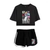 Dames T-shirts TS Tops Tweedelige set Shorts Mooie T-shirt Harajuku Streetwear Meisjessets