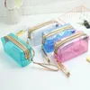Cosmetic Bags Waterproof PVC Transparent Zippered Toiletry Bag With Handle Portable Clear Makeup Swimming Pouch Handbags