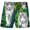 Pantaloncini da uomo 2024 uomini estivi modello tigre stampa 3D streetwear sport da spiaggia pantaloni da bagno casual abbigliamento maschile