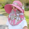 Geniş Memul Şapkalar Kadınlar Rüzgar Geçirmez Güneş Şapkası Yaz Nefes Alabilir Yüz Kapma UV Koruma Açık Bahçe İş Balıkçı Plaj Visörleri