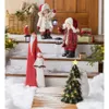 Sculptures de résine de garçon et de fille de Noël avec lanterne décoration de Noël maison bureau extérieur enfants statue artisanat accessoires 240123