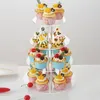 Bakeware Tools Space-saving 1 Set Helpful Clear Party Wedding Cupcake Tower Acrylic Cake Stand Round Supplies