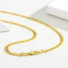 Halskette 45cm80cm 4mm Licht 925 Sterling Silber W/Gold Farbe Panzerkette Link Halsketten Frauen Männer Schmuck Collares Kolye Collier Halskette