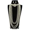 Necklaces Pearl Necklace Earring Set Rrtro 1920s Flapper Great Gatsby Jewelry Women's Stage Wedding Party Pendant Necklace