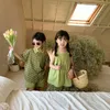 Clothing Sets 2024 Summer Boy Girl Matching Clothes Brother Sister Floral Short Sleeve Shorts 2pcs Suit Twins Siblings Outfits Children