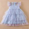 Robes de fille Petites filles vêtements à paillettes robe décontractée d'été 3-8 ans mignon bébé anniversaire robes maille fête de mariage robes de princesse pour les enfants