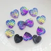 Craft Tools 80PCS 12MM Flat Back Resin Heart-shaped Fish Scale Rhinestone AB Color DIY Jewelry Production Process Decorative Accessories