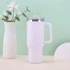 Water Bottles Mug Tumbler 40oz With Straw Handle Coffee Insulated 304 Stainless Steel Car Cup Keeps Cold Beer Lids Thermos