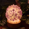 Dekorativa figurer Naturliga Amethyst Crystal Gravel Polering Stones Boll Bedside Luxury Night Lamp för heminredning