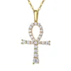 Vvs Moissanite Diamond with 925 Sterling Silver Gold Plated Cross Necklace for Men Women Hip Hop Jewelry Pendant