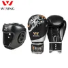 Wesing boxningshandskar med huvudbonad 10oz Muay Thai Kickboxing Training HeadGuard Protection MMA Equipment 240124