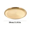 Plates Stainless Steel Camping Plate Lightweight Dinner Dish Large Capacity Round Hiking Backpacking Picnic Outdoor Tableware