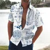 Men's Casual Shirts Summer Shirt Lapel Short Sleeve Clothes Fun Printed T-shirt Vacation Beach Hawaii Button To