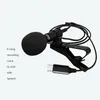 Microfoni Microfono per cantare Podcast Mini tipo C Clip da 3,5 mm Lavalier Microfono da bavero Registrazione vocale PC portatile portatile