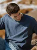 Erkek Tişörtler Simwood 2023 Yaz Yeni Büyük Boy Yemeli Vintage T-Shirts Erkekler 300g Ağır Kumaş Mektup Nakış Üstleri SM210031 Q240130