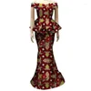 Etnische kleding Dashiki Afrikaanse print jurken voor vrouwen bruiloft Lady outfits kantoor vestidos 2-delige rokken settraditie