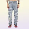 Firmranch Back Letter Embroidery Jeans For Men Ins Street Broken Hole Homme Loose Endless Denim Pants Moto Trouse9969616