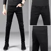 Summer Thin Stretch Jeans Men's Slim Fit Skinny Pants Korean Casual Retro Snowflake Pants Men's Fashion Skinny Jeans Men Gray 240126