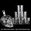 Ensemble de verres à tête de crâne en cristal, bouteille en verre de vin et de whisky de 700ml, carafe de 75ml, pour Bar à domicile, tasses à boire pour Vodka, 210827240n