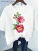 Dames T-shirt Bloemenprint Mode Plant Trend Mooie stijl Korte mouw Dames Grafisch T-shirt Zomer T-kleding Vrouwelijke kleding Casual T-shirts 240130