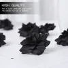 Decorative Flowers 50pcs Black Rose Artificial Silk Flower Head For Wedding Car Decoration Valentine'S Day Gift DIY Bear Fake Flores