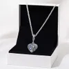 2020 Christmas Sparkling Blue Moon and Stars Heart Necklace 925 Sterling Silver Jewelry chain Pendant Necklaces For Women Men Q012226o