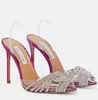 24 Verano de lujo Gatsby Sling Sandalias Zapatos Mujer Adornado con cristales Tiras Tacones altos torcidos Señora Bombas Fiesta Vestido de novia Sandalias Gladiador EU35-43