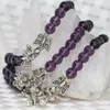 Strand di alta qualità romantico 6mm viola cristallo placca perline rotonde braccialetti multistrato regali di lusso elastici creazione di gioielli B2246