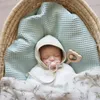 Tassel s born Waffle Cotton Baby Swaddle Blanket Born Stroller Blanket Bedding Items Infant Nap Bed Cover 240122