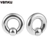 Vanku 10pcs Stainless Steel Ear Plugs and Tunnels Big Size Captive Hoop Rings Nose Nipple Piercing Body Jewelry 240127