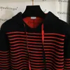 Classic Stripe Sweater Hoodies Trendy Hooded Sweater 2 Colors Knit Hoodies Fashion Pullover Designer Girls Sweaters Clothing