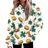 Dameshoodies Pullovers Unieke casual damessweatshirts Luxe capuchon Lange mouwen St. Patrick's Day bedrukte trui Winter 2024 Ropa