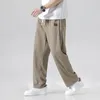 Мужские дизайнерские беговые мешковатые спортивные брюки из 100 полиэстера с прямыми штанинами и широкими штанинами, повседневные спортивные спортивные штаны 240125
