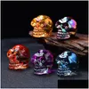 Other Home Decor Aura K9 Mtiple Rainbow Colors Halloween Skls Room Healing Figurine Drop Delivery Garden Otzjt