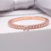 Ringe 0,18 ctw D Farbe Princess Brilliant Cut Moissanit Verlobungsband Half Eternity Band Echtes massives 14K Roségold