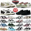 With box 1s jumpman 1 low basketball shoes men women Black Olive Phantom Reverse Mocha Wolf Grey Panda mens trainers sports sneakers