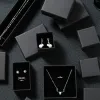 Anelli da 30 pezzi Black Kraft Gioielli Gift Box Box Castolo Anello da viaggio Collana Orecchiente Organizzatore Case di scatole con spugna all'interno