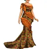 Vêtements ethniques Robe de mariée africaine Bazin Riche Femme Mode Robes longues pour femmes Imprimer Élégant Lady Party