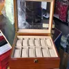 12 Slots Polshorloge Case Box Sieraden Opbergdoos met Cover Case Sieraden Showcase Horloges Display Houder Organizer315z