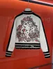 Designer Damen Strickpullover Strickjacke Jacke Strickjacken Alltagskleidung Jacken Sweatshirts Frühling Blumen Schmetterling Stickerei Strickjacke Baseballkragen