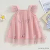 Robes de fille Bébé Fleur Papillon Tulle Robe Fille Sans Manches Robe D'été Enfants Vêtements Enfant Anniversaire Princesse Soirée Robes En Maille