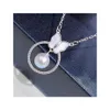 22091704 Kvinnors pärlsmycken Halsband Akoya 7-7 5mm Pearl Mother Butterfully 40 45cm AU750 Vittguldpläterat Pendant Char2745