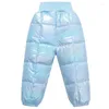 Byxor Autumn Winterwarm Kids Down Cotton Pants Clothing Boys Girls Leggings Children Windproof Snow Clothes