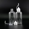 50ml 100pcs pet conta-gotas garrafa de metal ponta da agulha tampa alta transparente garrafas conta-gotas espremer vapor e cig rrgfq ncstf